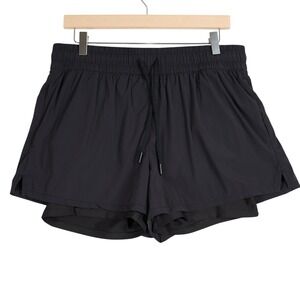 Spyder Active Womens Black 2-in-1 Running Shorts Built-in Liner Large 2.5 Inseam